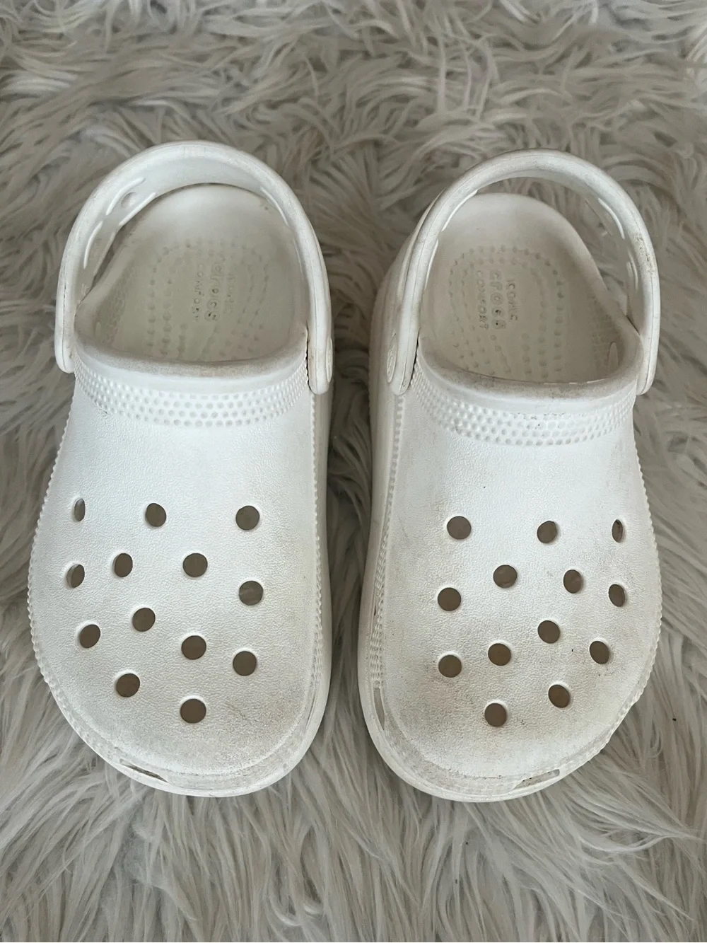 {CROCS} Platform Clog Sandals in White - Youth 11